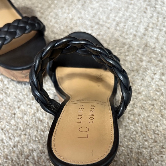 LC Lauren Conrad Black Braided Platform Sandals - Picture 4 of 10